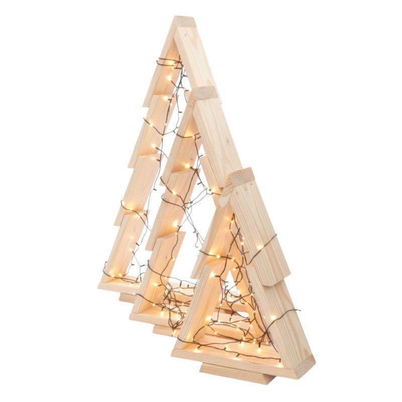 Zestaw choinek drewnianych MODO24 3w1 stojących impregnat bezbarwny 59,5 x 48 cm 1 kpl