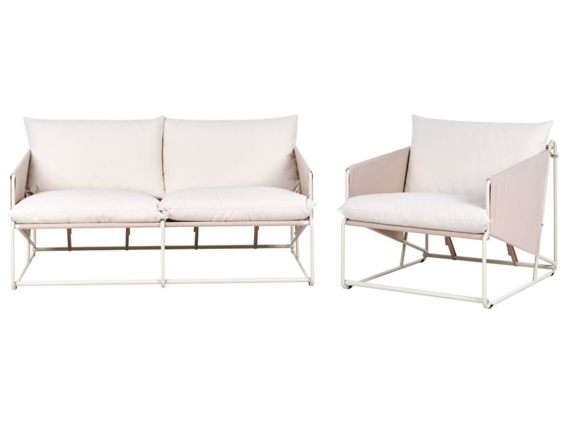 Zestaw ogrodowy dla 3 osób Ponte Metal Beżowoszary 1 kpl