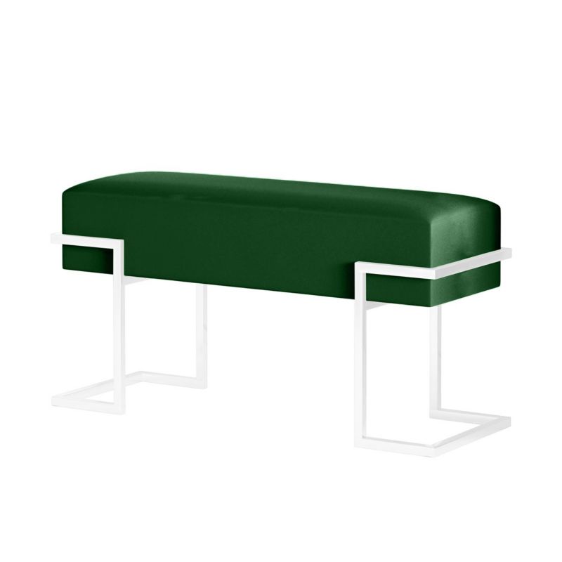 Ławka tapicerowana Bettso Cely 100 cm do przedpokoju na białym stelażu zielony 1szt.