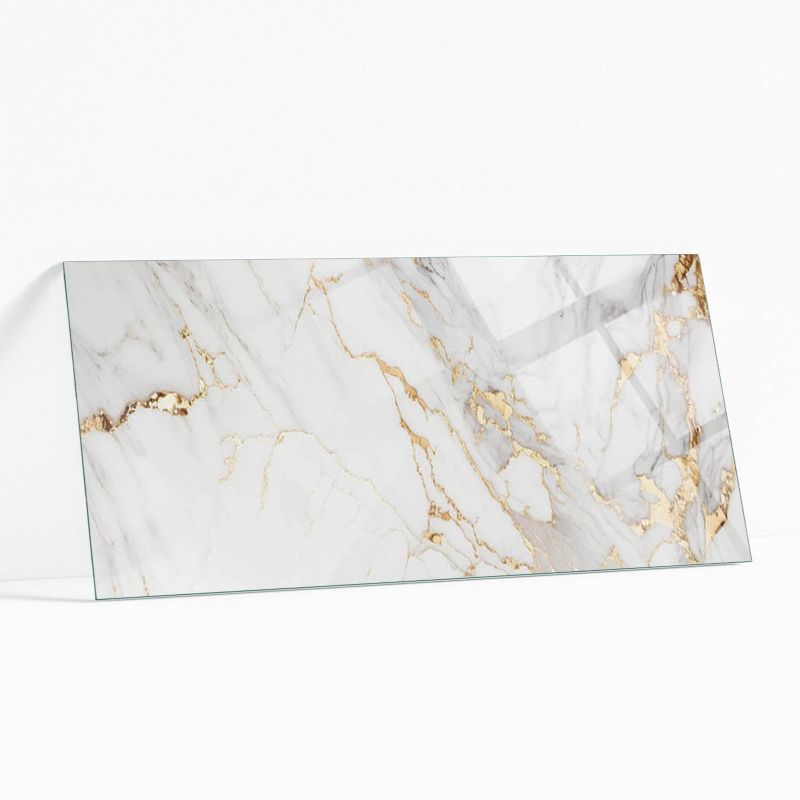 Blat Szklany z Nadrukiem Wallfluent 125x50 cm Marmurowy styl z żyłkami 1 szt.