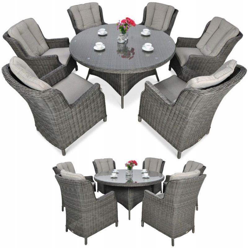 Zestaw Mebli Ogrodowych Focus Garden Jadalnianych Technorattan Ravena okrągły stół 6x Fotel 1 szt