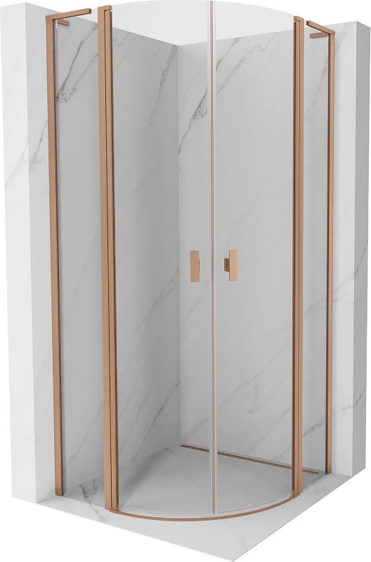 Kabina prysznicowa półokrągła Mexen Mist L miedź szczotkowana 80x80 cm 1 szt