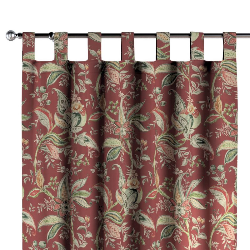 Zasłona na szelkach 1 szt. 130 x 260 cm Dekoria wzory roślinne i kwiatowe na czerwono-ceglanym tle 1 szt.