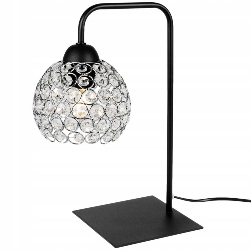 Lampa stołowa nocna Light Home Crystal 1x E27 60W czarny/srebrny 1szt.