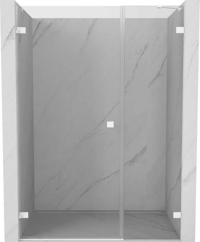 Drzwi prysznicowe uchylne Mexen Lunar-B białe 130x200 cm 832S-130-050-20-00-L 1 szt.