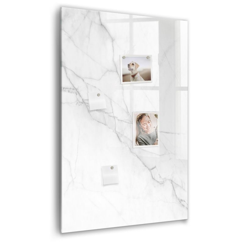 Szklana tablica magnetyczna z czarnym markerem Wallfluent 60x90 cm Dekoracyjny marmur 1 szt.