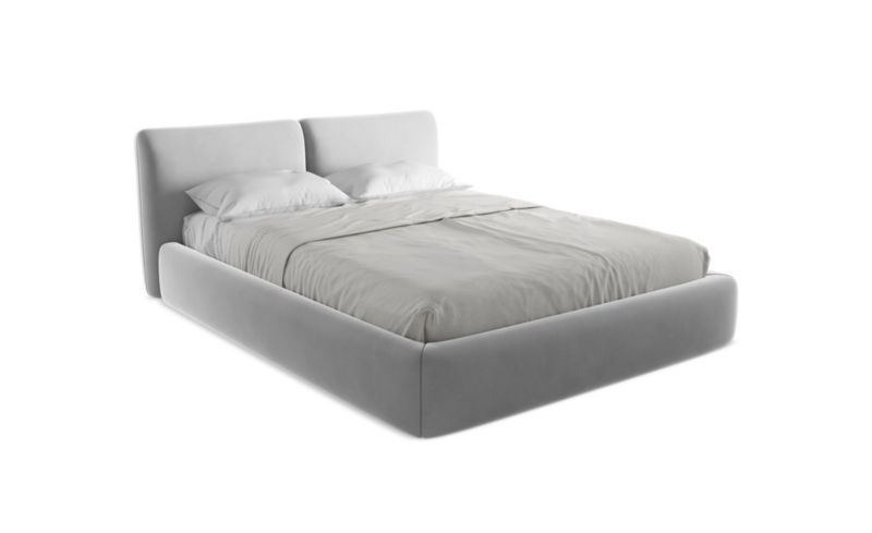 Łóżko LaMiaSofa Hoku z weluru 160x200 stalowy 1 szt.
