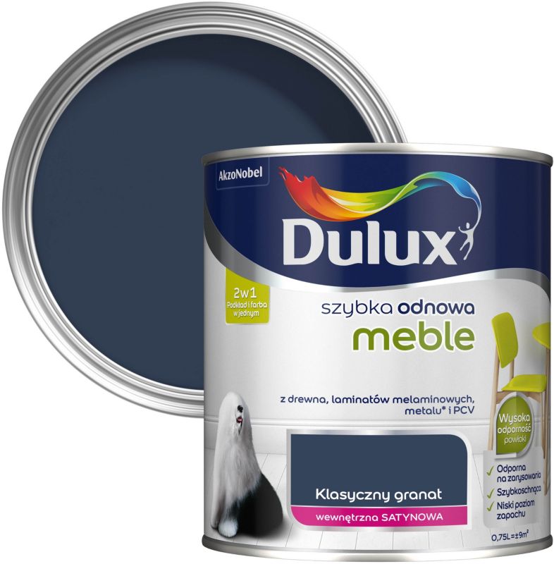 Farba Dulux Szybka Odnowa meble klasyczny granat 0,75 l
