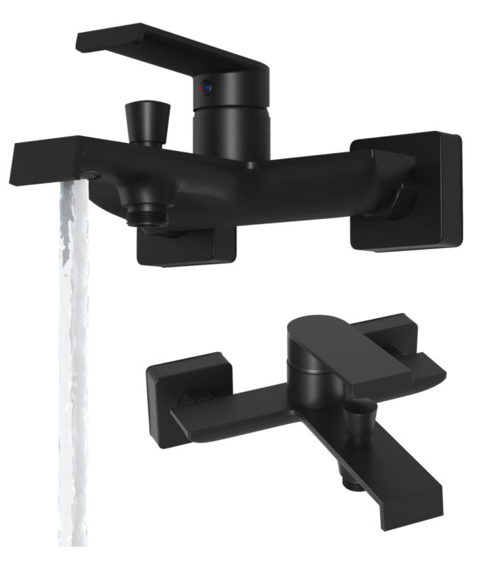 Bateria Wannowa Natryskowa Ścienna Granitan Bali Czarny Mat 1szt.