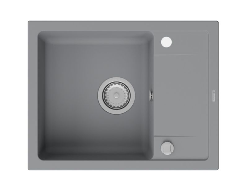 Zestaw zlewozmywak granitowy GranMaster, Smart 670 x 440x 16,4mm 1 komoworwy z ociekaczem, syfonem Tytan 1szt.