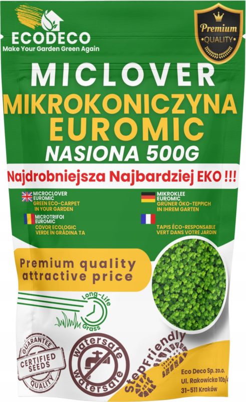 Nasiona mikrokoniczyny Eco Deco 400 m2 0.5 kg wieloletnia roślina tolerancja na zadeptywanie samozagęszczanie 1 szt.