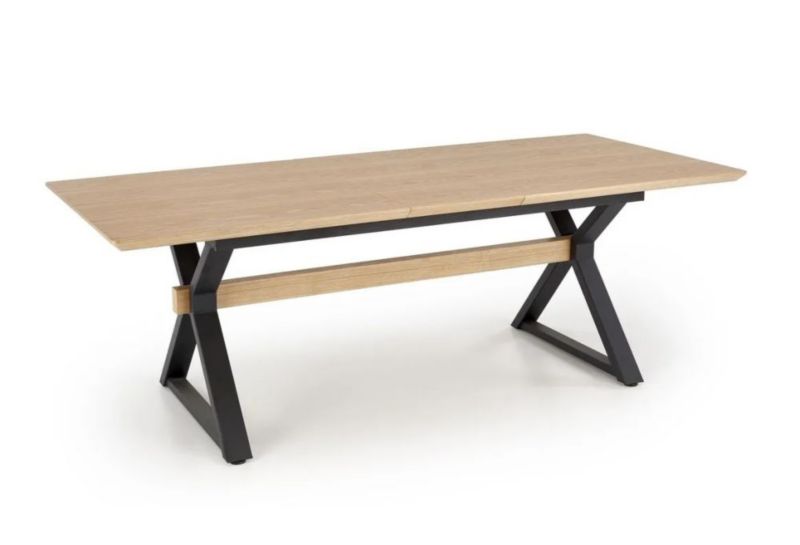 Stół Halmar rozkładany HENRY 180(300)x100 dąb naturalny/czarny 1 szt