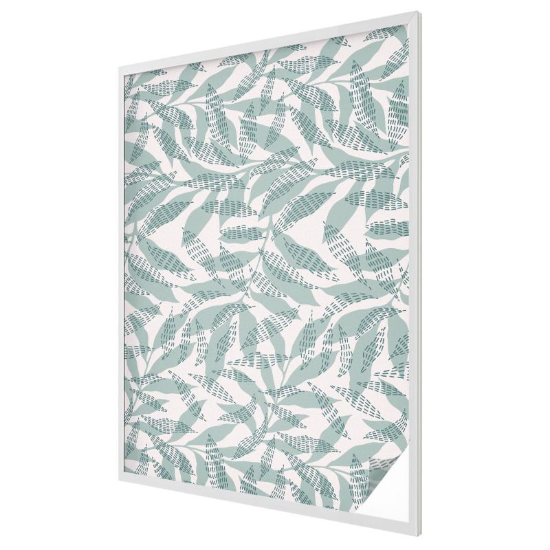 Folia Mleczna na Okno Wallfluent 100x146 cm Skutecznie Chroni Prywatność Zielone liście nowoczesny wzór natury 1 rol.