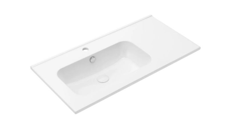 Umywalka wpuszczana KROFAM ALTON 90 cm biała ceramiczna 1 szt.