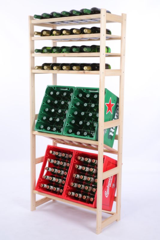 Regał na butelki i skrzynki MODO24 162,6 cm 6 półek naturalny 1 szt.