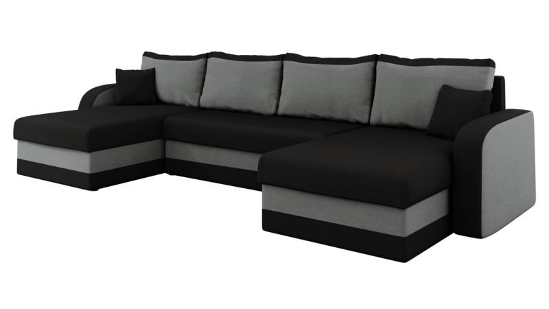 Narożnik z funkcją spania MIRJAN 24 Kris U Lux czarny plusz/stalowy szary 1 szt.