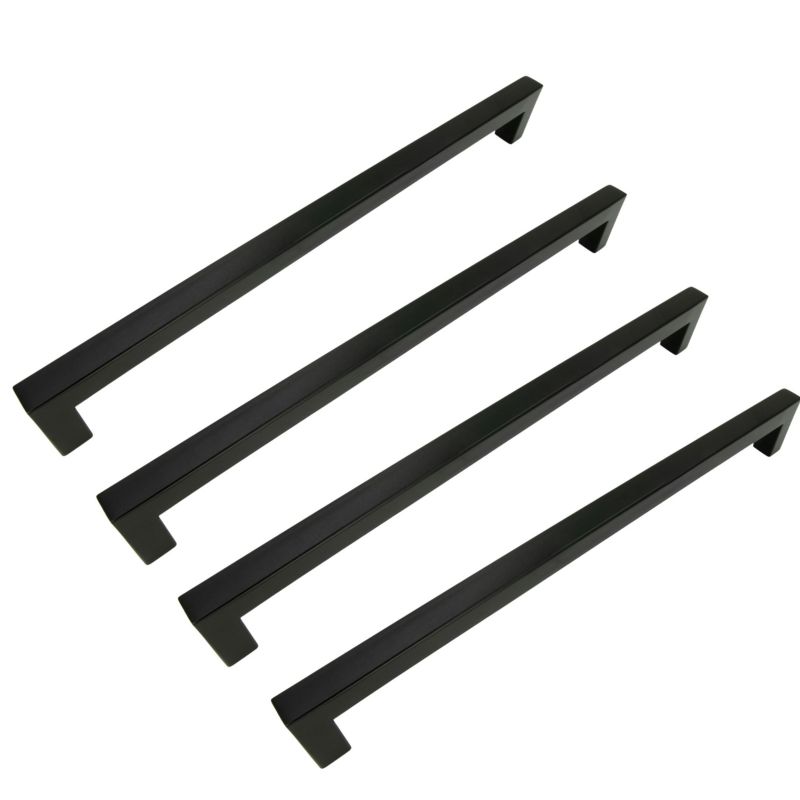 Uchwyt meblowy B&B klasyczny 288 mm czarny Metalowy uchwyt do szuflady 4 szt