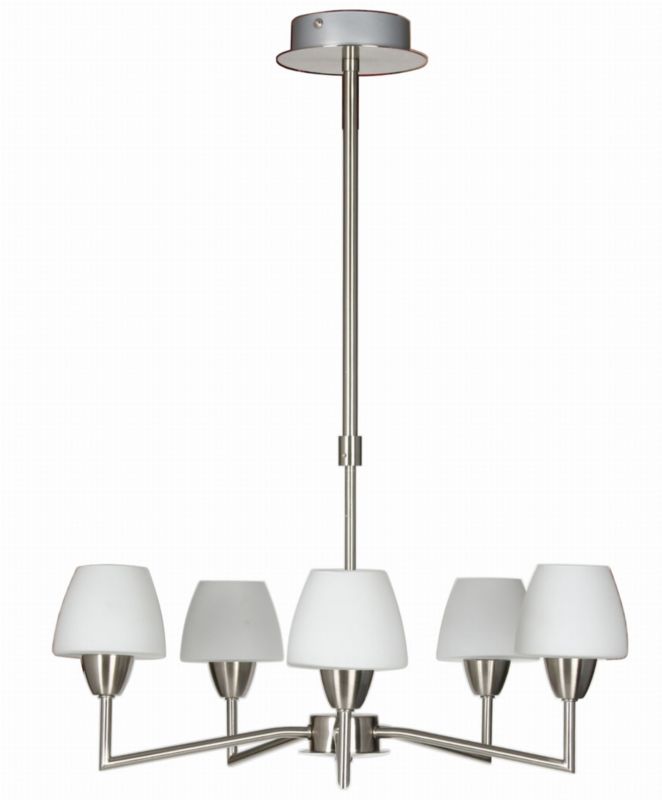 Lampa sufitowa wisząca Candellux Togo srebrno-biała wym: 70 x 45 x 45 cm 5xG9 x 40W 1 szt.
