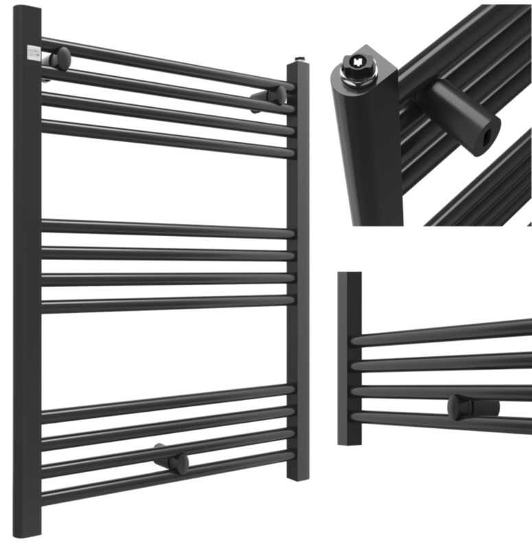 Grzejnik Łazienkowy Granitan Puerto 80/60cm Czarny Kaloryfer Drabinkowy 1kpl.