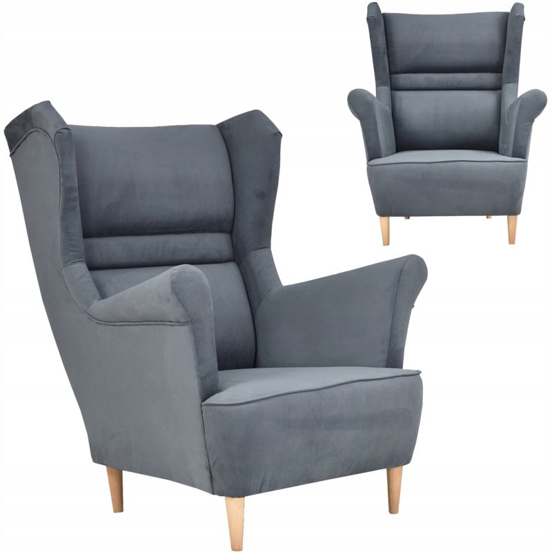 Fotel uszak do salonu Family Meble Zoja siwy 1szt