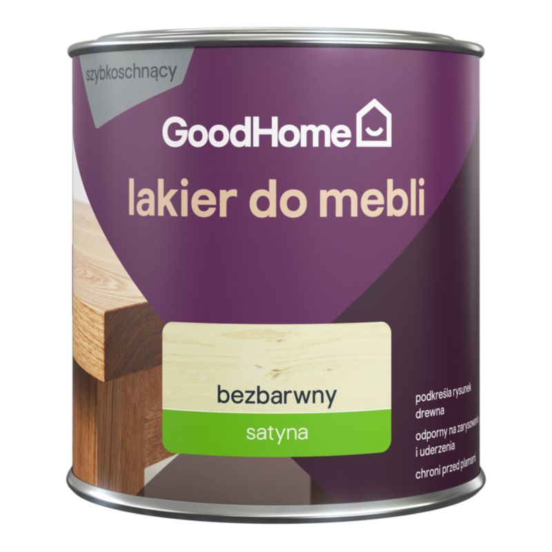 Lakier do mebli GoodHome bezbarwny satyna 0,25 l