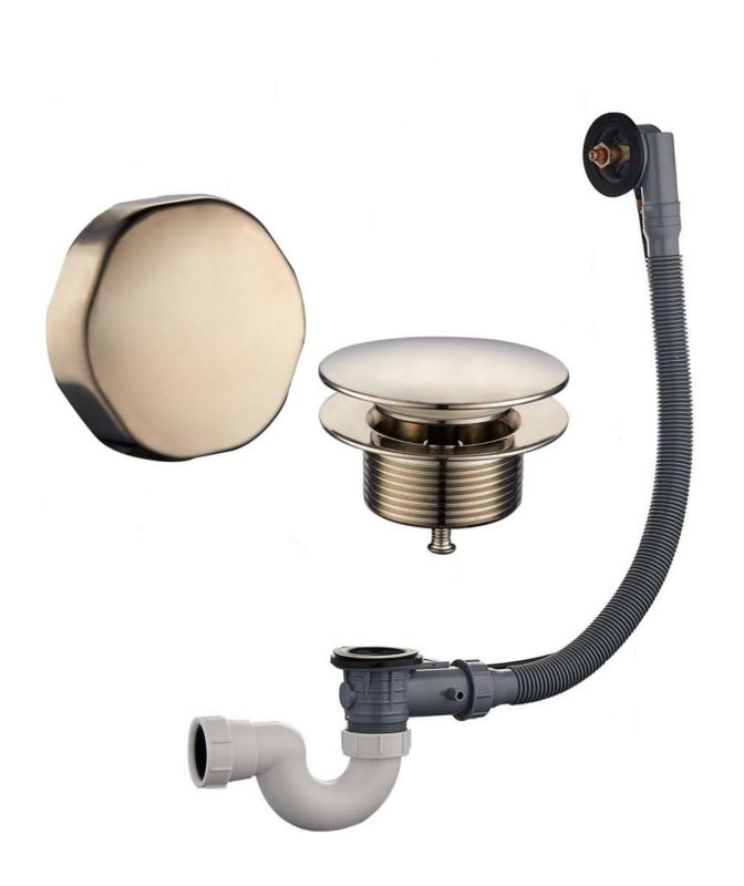 Syfon wannowy Wiesbaden zestaw kompletny stal szczotkowana klasa Premium 1szt