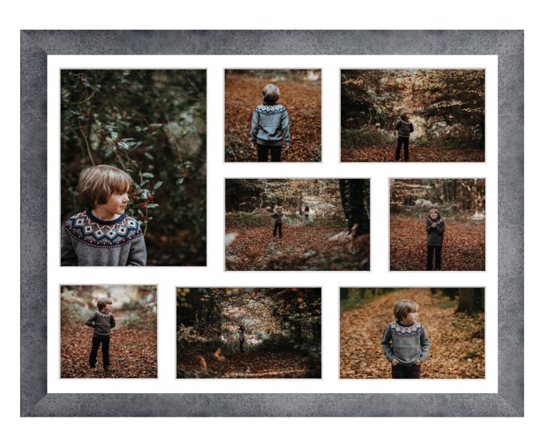Ramka na 8 zdjęć Hekla 40x50x8 MDF galeria zdjęć beton 1szt.