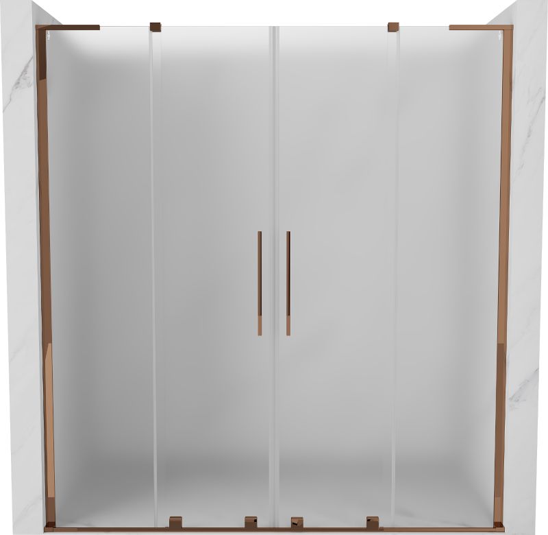 Drzwi prysznicowe rozsuwane Mexen Velar L szron różowe złoto 170x200 cm 1 szt.