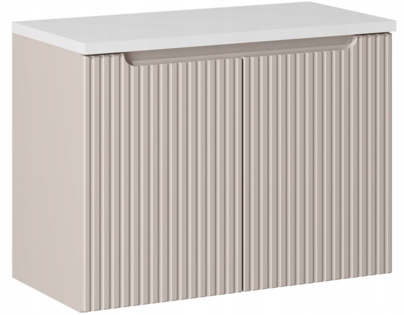 Szafka pod Umywalkę łazienkowa 80 cm Wisząca z Blatem Biały Nova Kaszmir Kaszmirowa Drzwi Furnidea 1 szt.