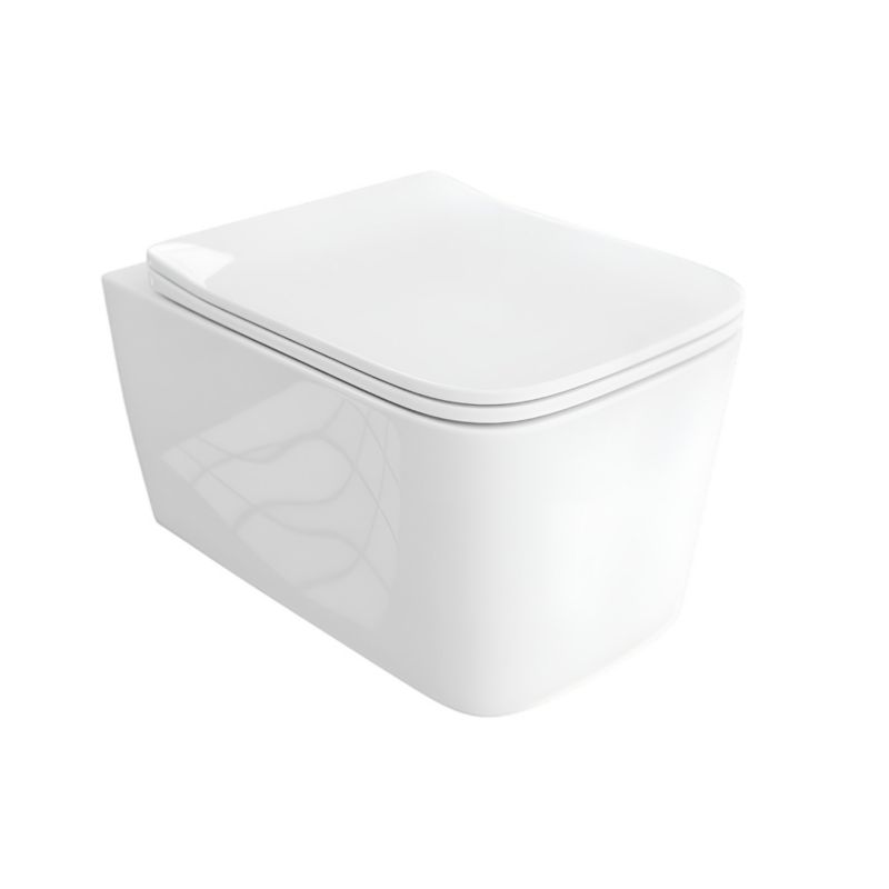 Miska WC SOLIDER Prego Rim bezrantowa, z wolnoopadającą deską i metalowymi zawiasami z funkcją łatwego wypięcia, biała, 1 szt