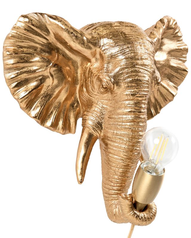 Lampa ścienna Słoń Elephanti Złoty 1 szt.