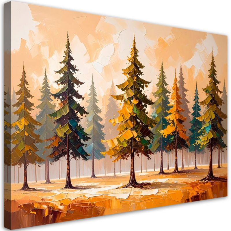 Obraz do salonu sypialni Feeby Drzewa Pejzaż Imitacja farby 90x60cm 1szt