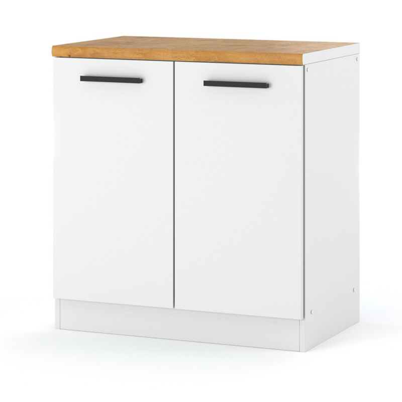 Szafka Kuchenna Hurtownia-Mebli Stojąca Blanka dolna D80 80cm Biały Mat Biały Mat 80x47x85 cm 1szt.