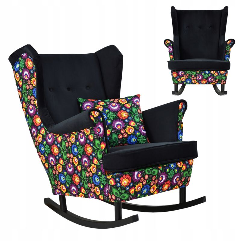 Fotel uszak do salonu Family Meble Ari Print góralski 1szt