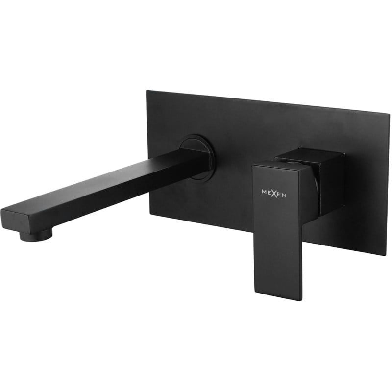 Bateria umywalkowa podtynkowa Mexen Cube czarna 11x20,2 cm 1 szt.