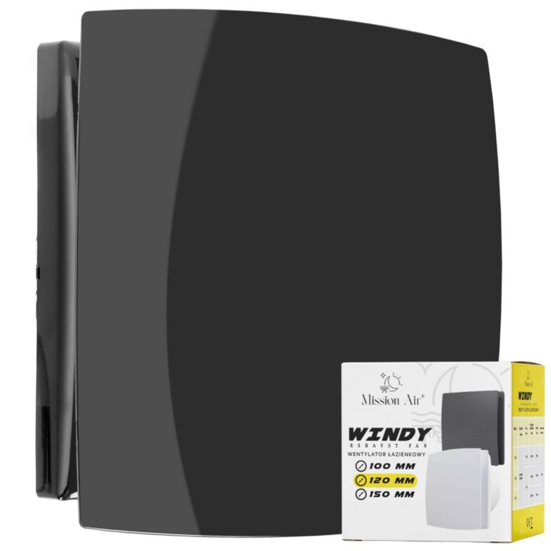 Wentylator łazienkowy Mission Air Windy 150 S Czarny 1szt