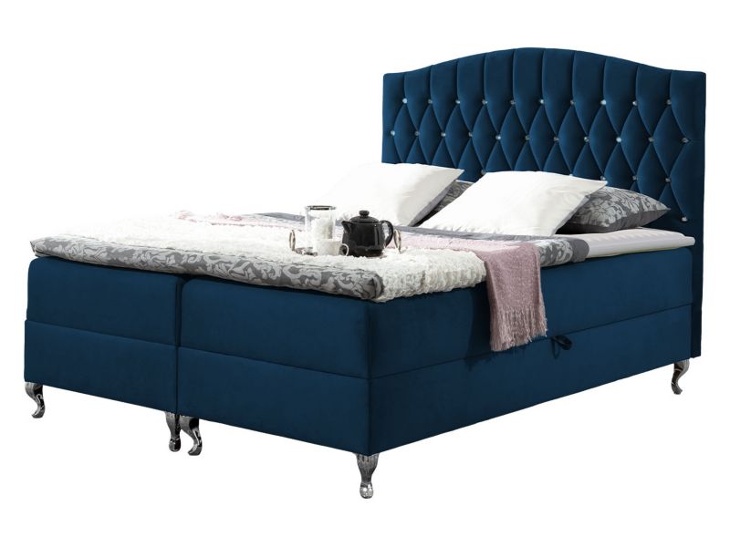 Łóżko kontynentalne MIRJAN 24 Puerto 140x200 ciemny szafir 1 szt.