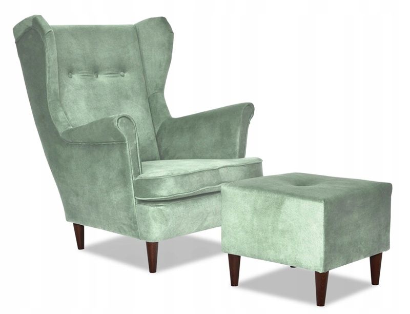 Fotel uszak do salonu z podnóżkiem Family Meble Diana waterproof 1szt