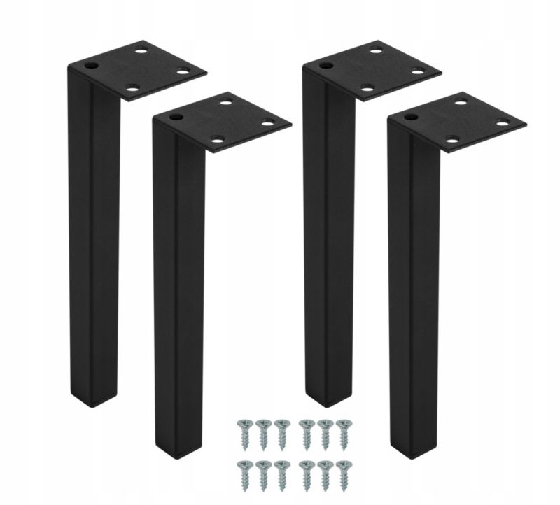 Nóżki meblowe czarne metalowe 15 cm komplet 4 sztuki styl loftowy 1 szt.