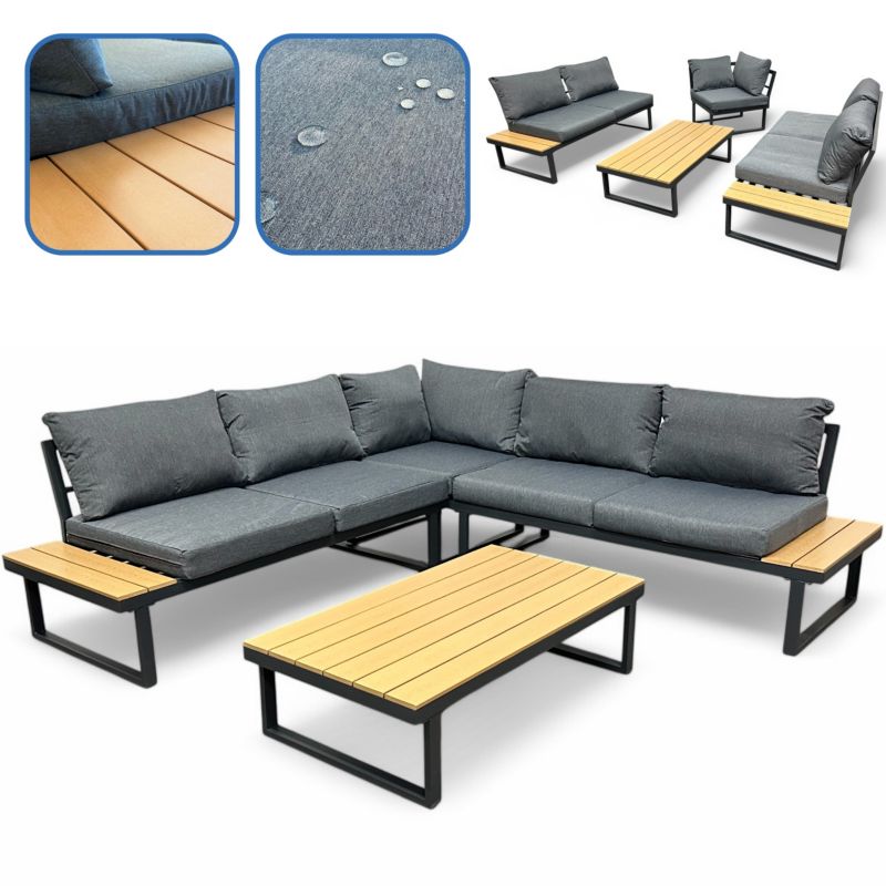 Meble ogrodowe tarasowe ZESTAW Moja Ogrodownia BRĄZOWY 4 osobowy 1 kpl