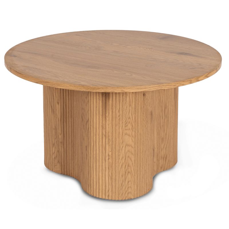 Stolik Kawowy Arion Max 80 cm Mebel Elite Okrągły Ryflowany Dąb 1 szt