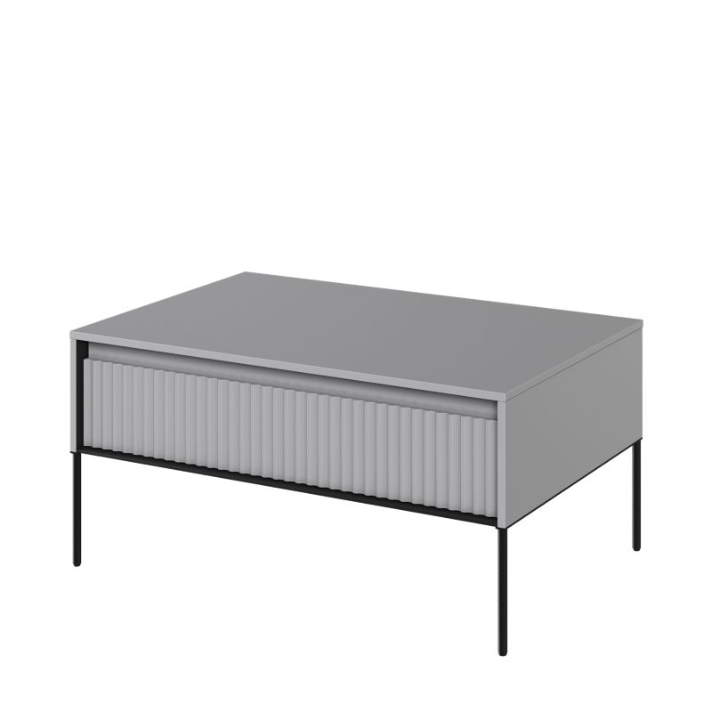 Stolik kawowy Bettso Trend z uchylną szafką na wysokich metalowych nogach szary 1szt.