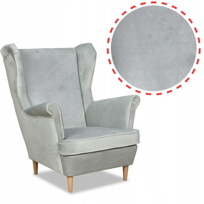 Fotel uszak do salonu Family Meble Angelo jasno szary 1szt