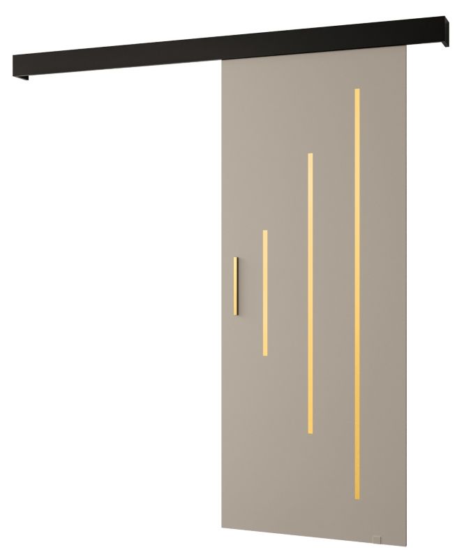 Drzwi przesuwne naścienne Abiks SALWADOR Y 90 kaszmir + czarny mat + złoty 1 szt.