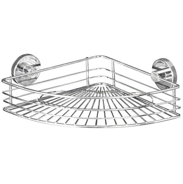 Koszyk łazienkowy narożny Wenko Bari srebrny Vacuum-Loc stal chromowana 22cm 1 szt.