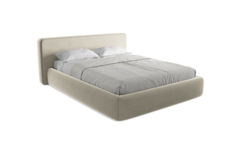 Łóżko LaMiaSofa Kiana z weluru 160x200 perłowy 1 szt.