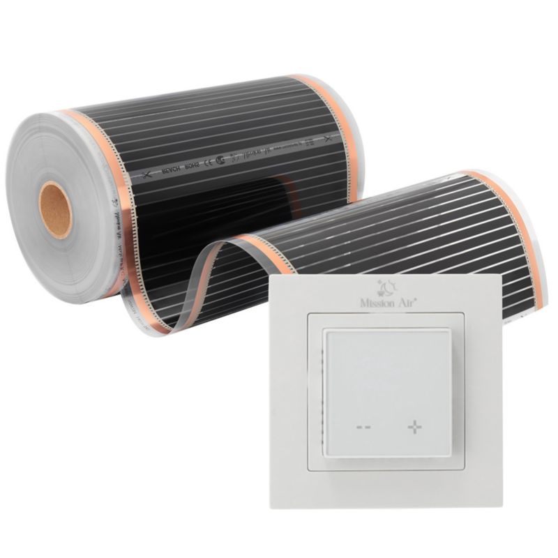 Zestaw folii grzewczych Mission Air IR SILVER 160W 1m²,szer.50cm + Aries LCD Biały 1szt