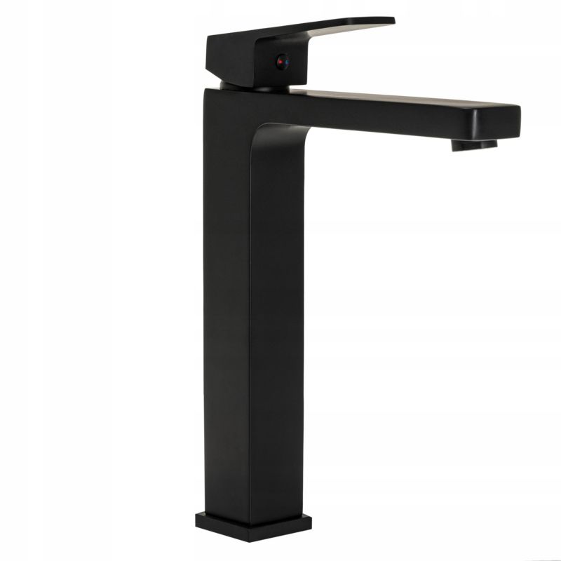 Bateria umywalkowa SARA Yoka Home łazienkowa stojąca kwadratowa czarna wysoka - 1 szt.