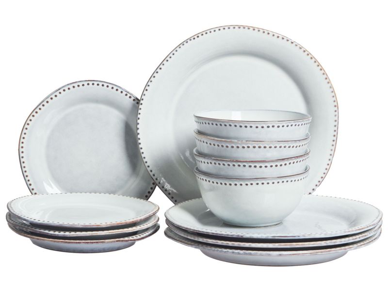 Zastawa stołowa 12-częściowa Chervil Kamionka Błękitny 1 kpl