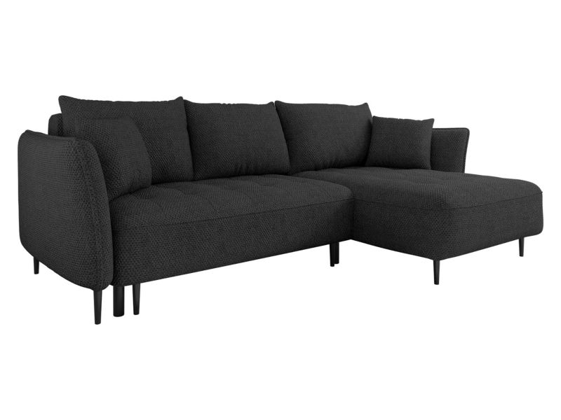 Narożnik z funkcją spania MIRJAN 24 Bari prawy grafitowy plusz 1 szt.